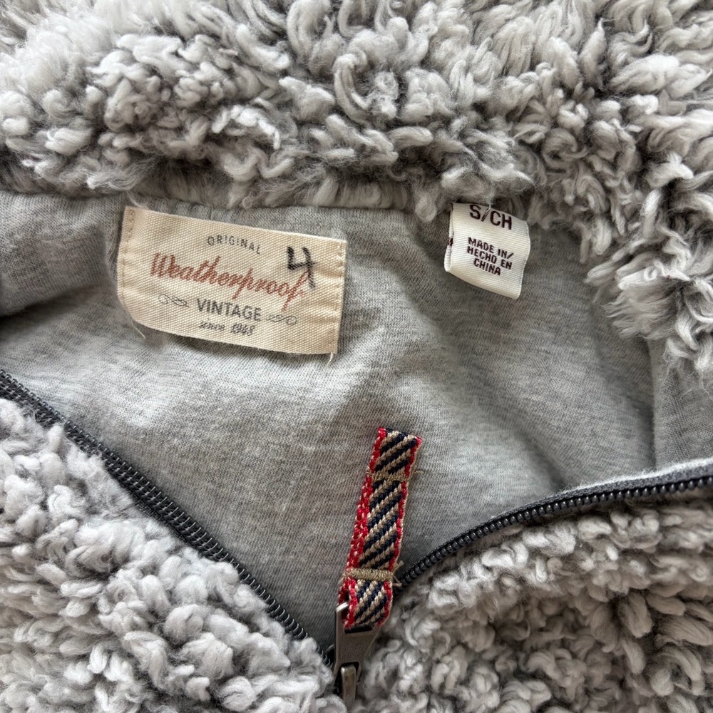 Weatherproof Vintage Sherpa‎ Pullover Grey 1/4 Zip Cozy Soft Size S - Picture 9 of 10